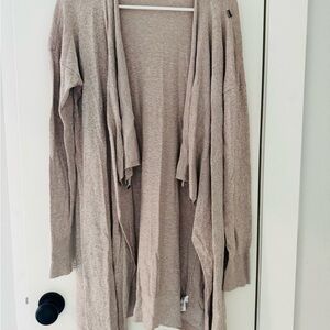 Express Taupe Open Front Cardigan